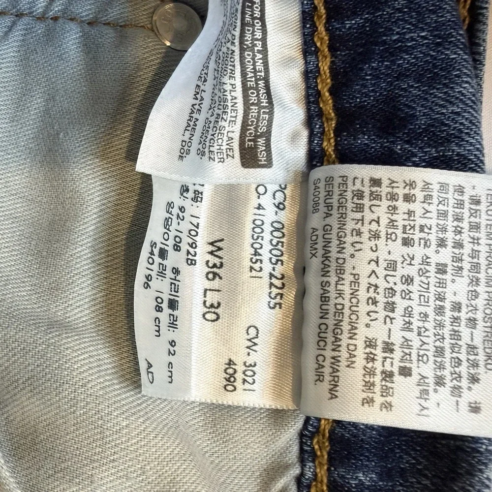 Levi's Men's Blue Denim Jeans Regular Fit Straight Leg 36x30 cotton 5-Pocket